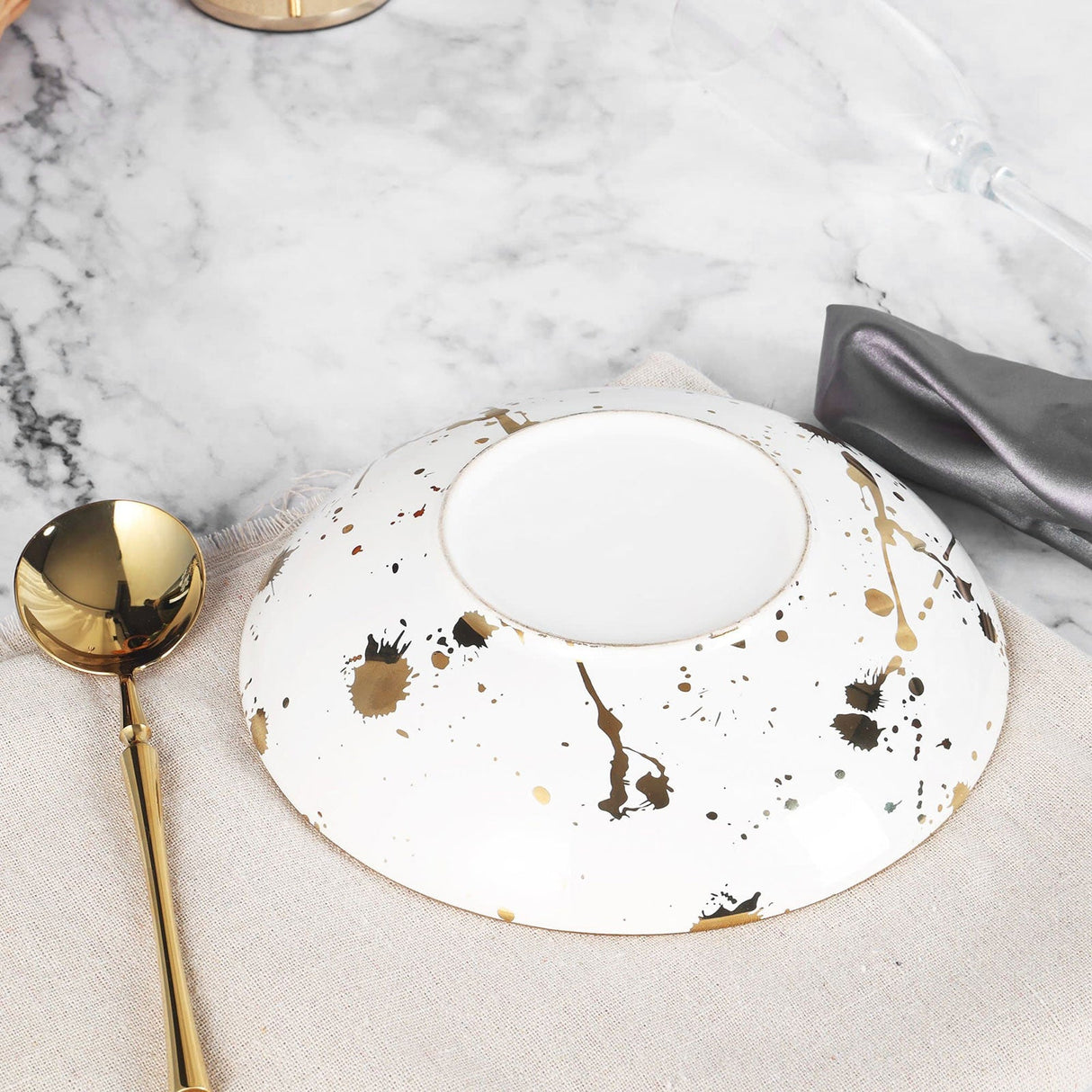 Marble Porcelain Pasta Bowl Set