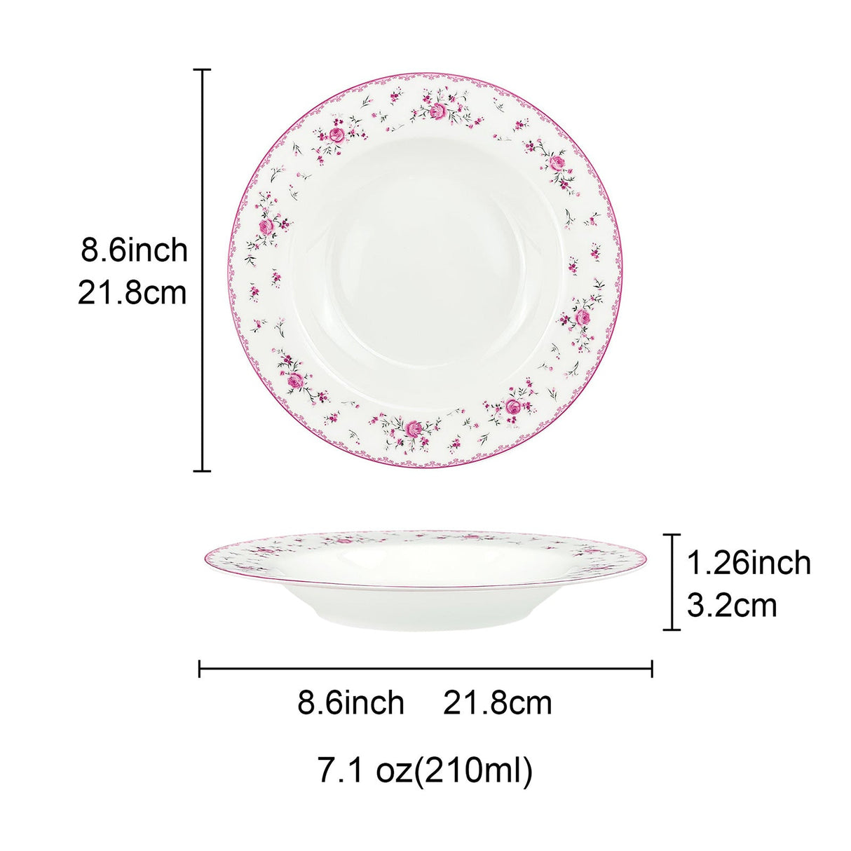 Porcelain Square Round Plates Set