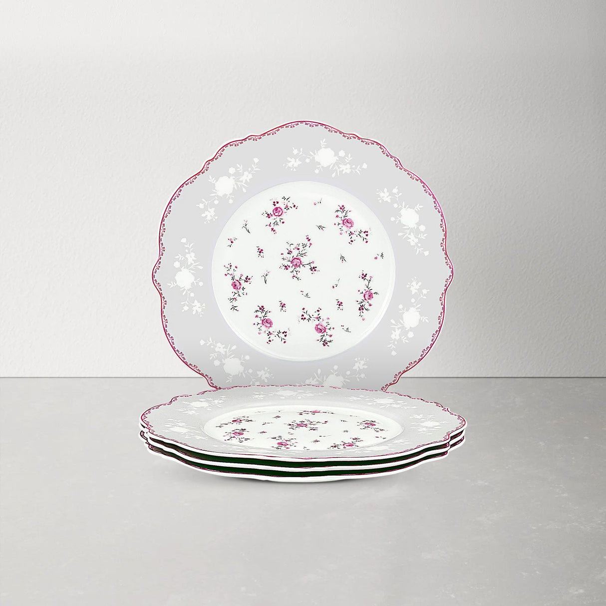 Porcelain Square Round Plates Set