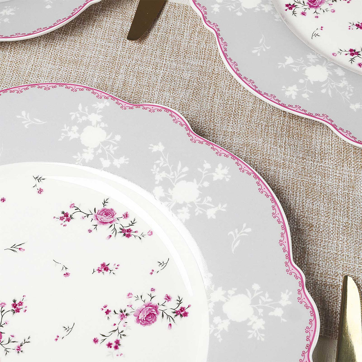 Porcelain Square Round Plates Set