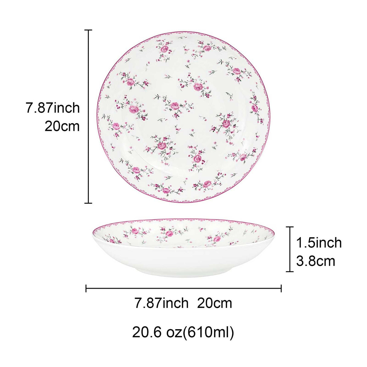 Porcelain Square Round Plates Set