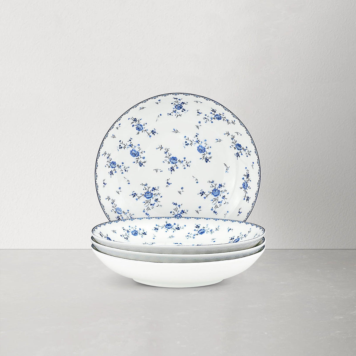 Blue Floral Porcelain Plates Set
