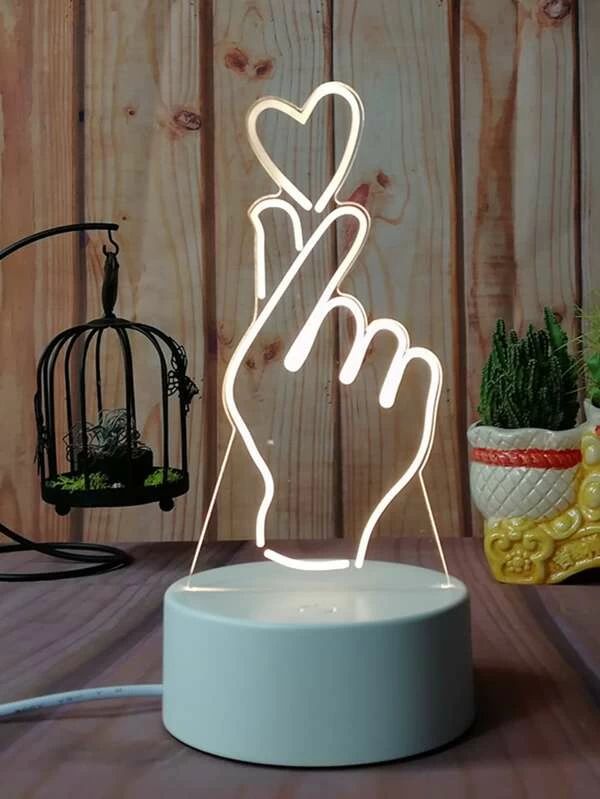 Finger Heart Style 3D Night Light