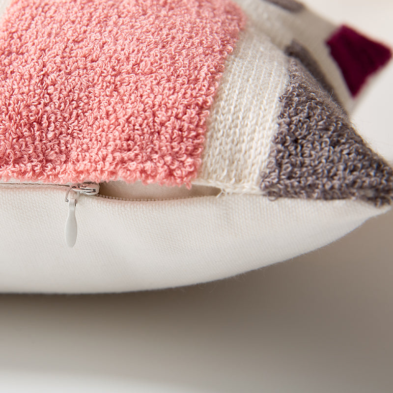 Abstract Geometric Cushion Cover Throw Pillow with Embroidery