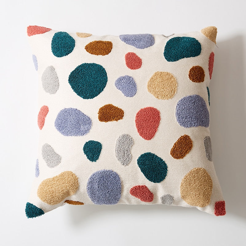 Abstract Geometric Cushion Cover Throw Pillow with Embroidery