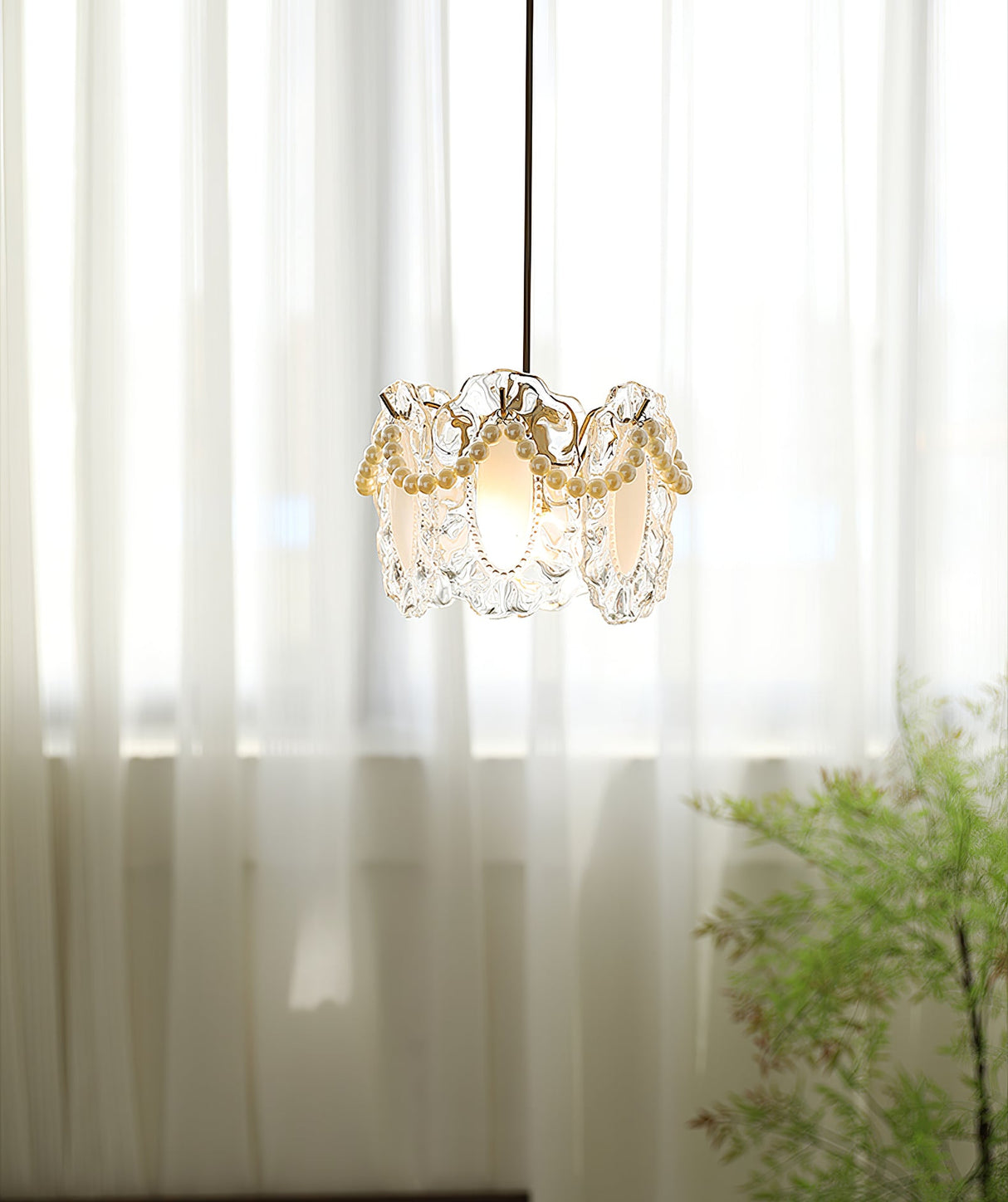 Floral Glass Pendant Lamp
