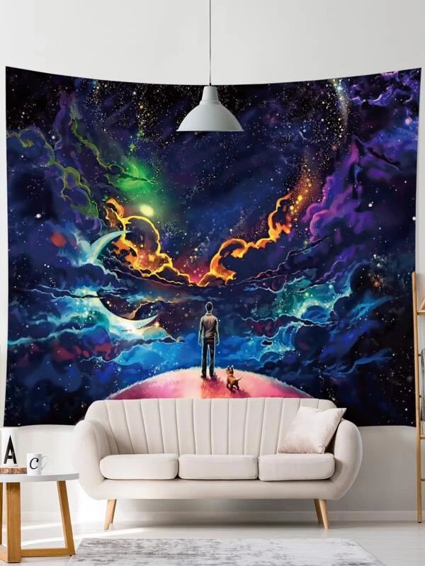Galaxy Print Tapestry