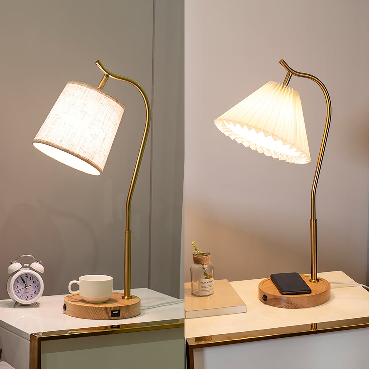 Gold Gooseneck Table Lamp