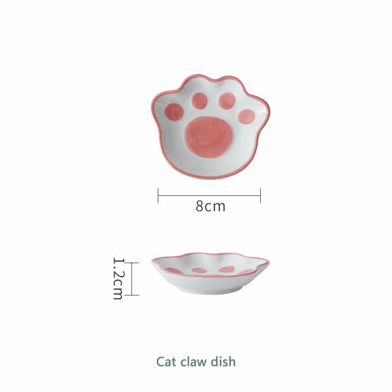 Cartoon Cat Ceramic Plate Set