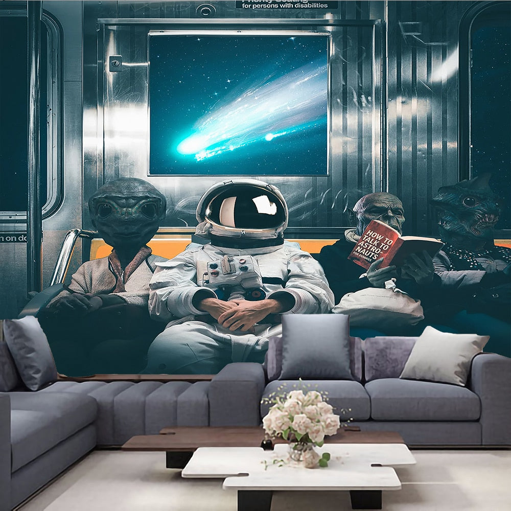 Artsy Modern Astronaut Tapestry