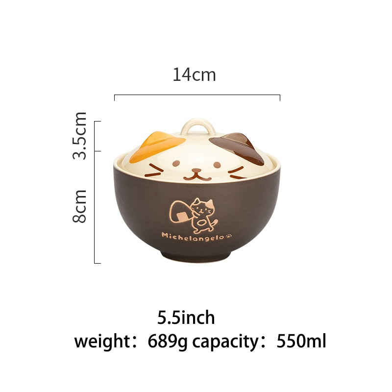 Cartoon Cat Ceramic Soup Bowl