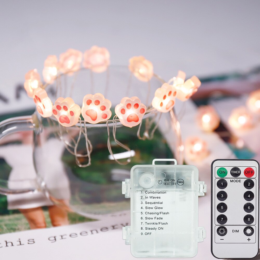 LED Cat Paw String Light