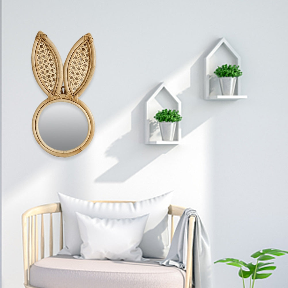 Preppy Rattan Makeup Mirror