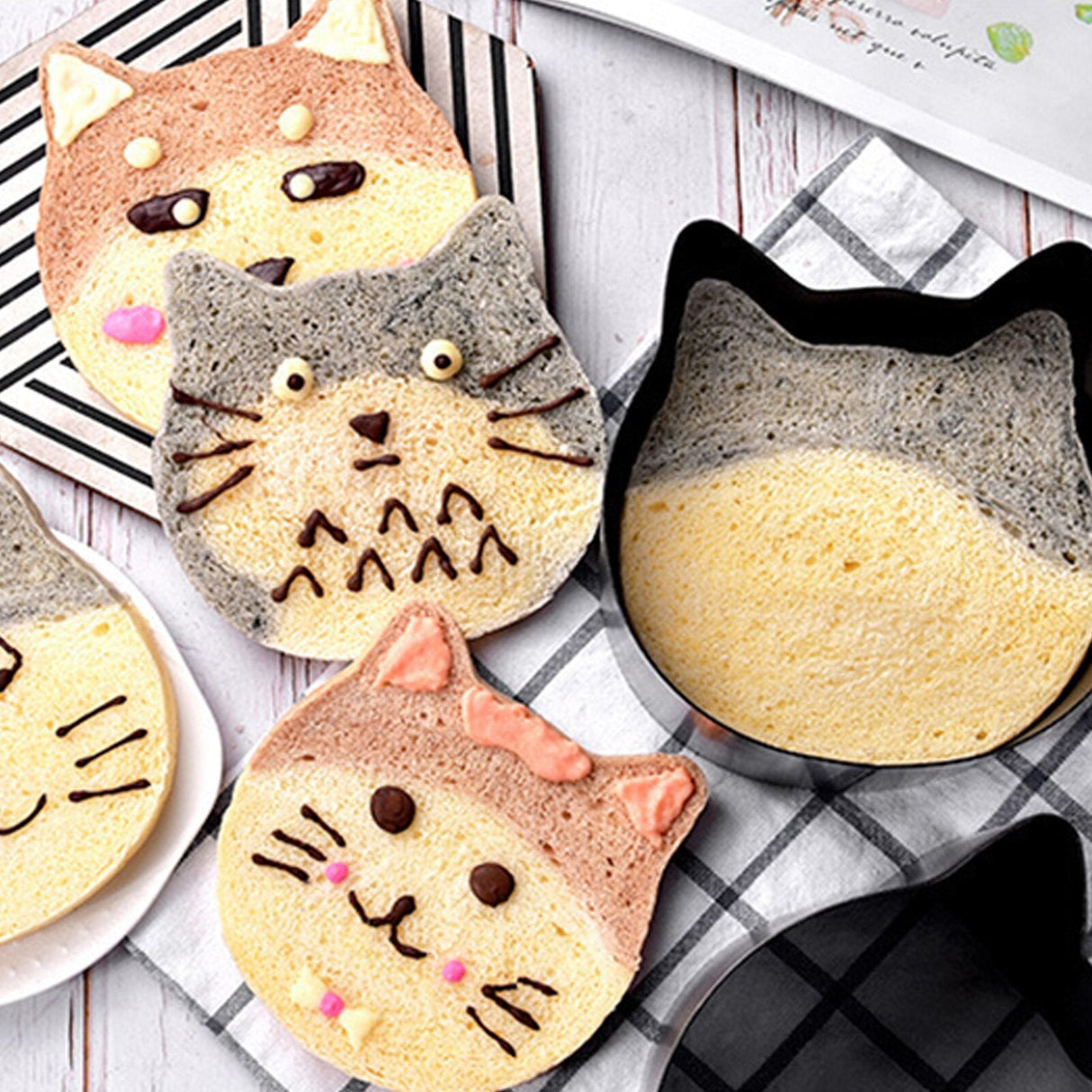 Cute Cat Head Toast Cake Mold