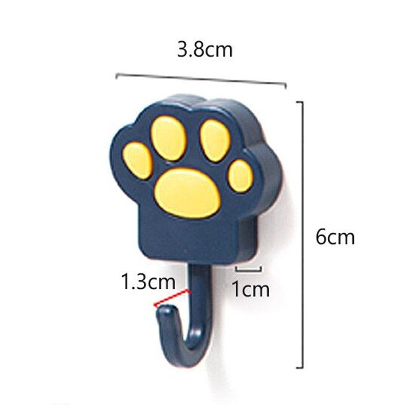 Cartoon Cat Paw Wall Hook Set