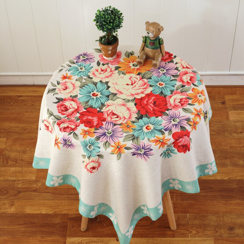 Fractal Proud Rose Linen Tablecloth