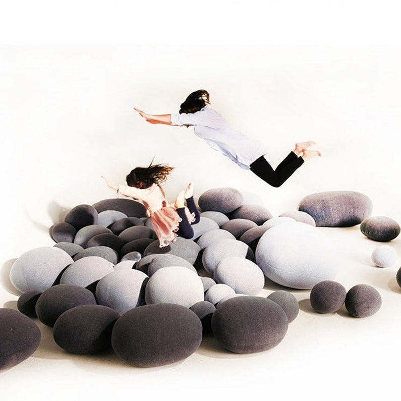 Realistic Stone Plush Pillow Cobblestone Soft Lazy Sofa Multifunctional Stone Cushion Creative Gift Props 6pc Set