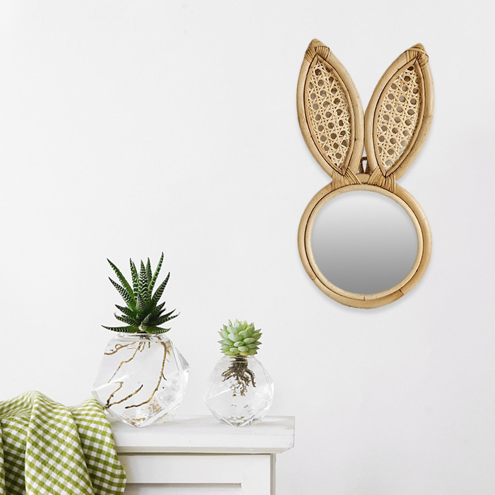 Preppy Rattan Makeup Mirror