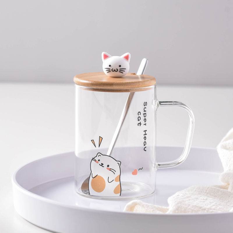 Creative Cute Cat Glass Mug