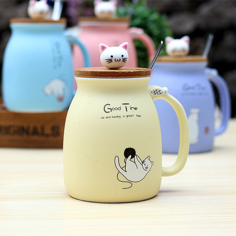 Cartoon Ceramics Cat Tea Mug