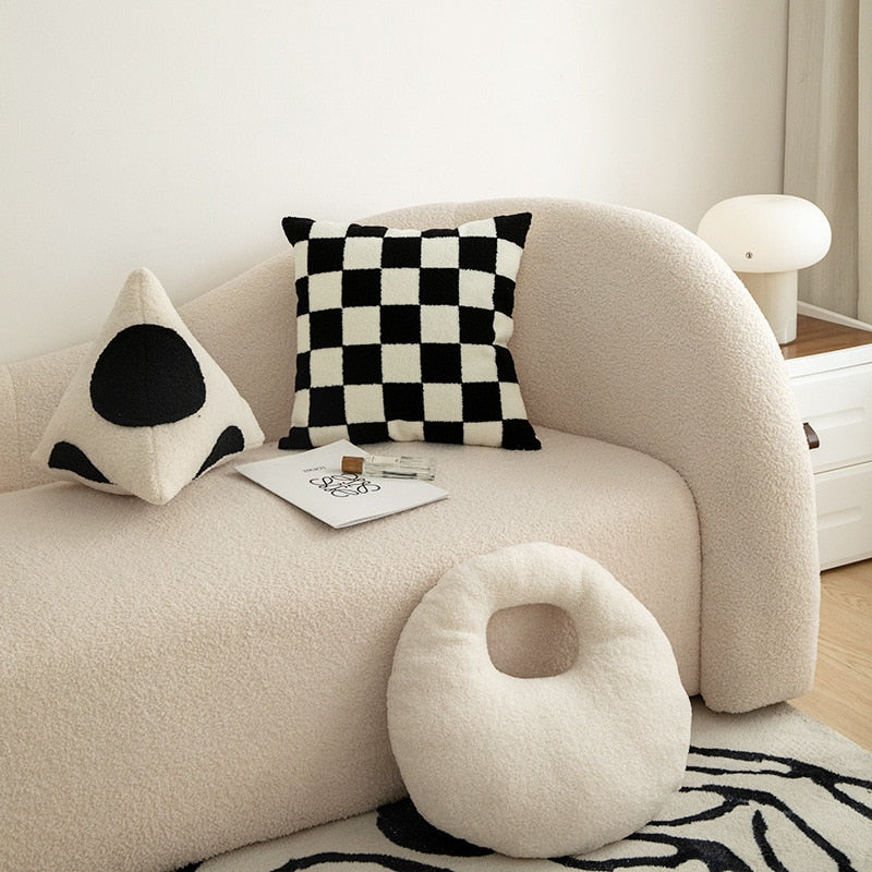 Grunge Checkerboard Pillow
