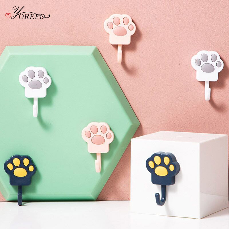 Cartoon Cat Paw Wall Hook Set