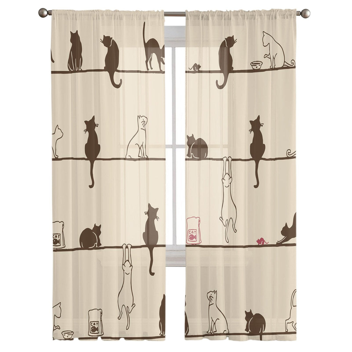 Cat Rope Sheer Curtain
