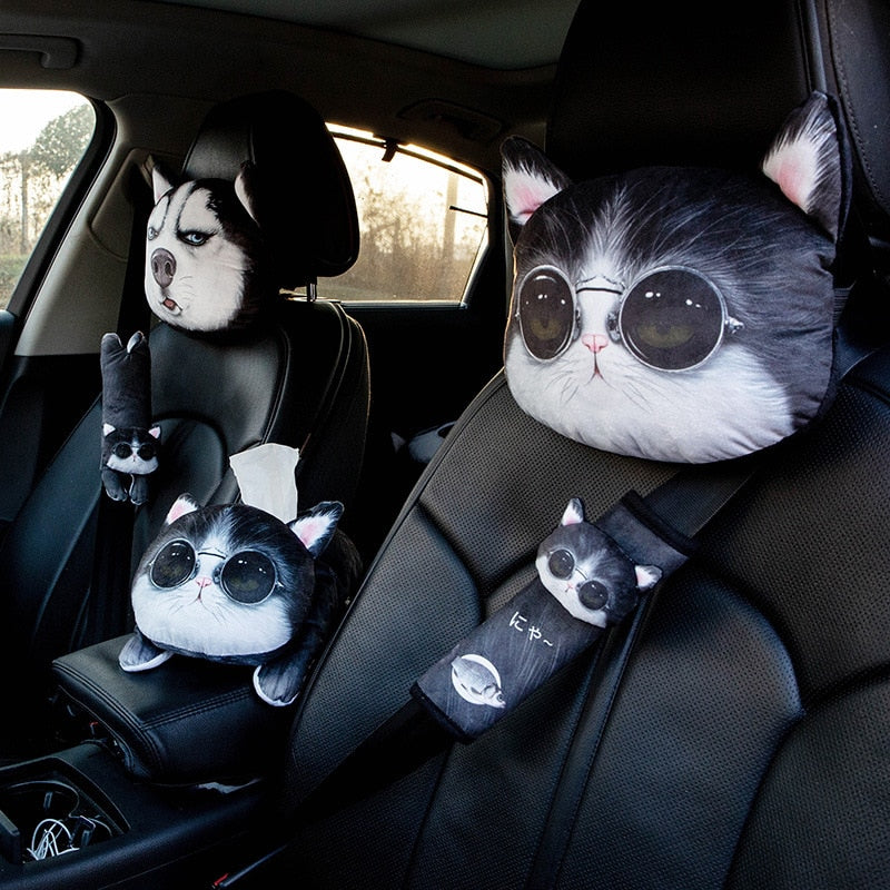 Cartoon Cute Car Headrest Pillow
