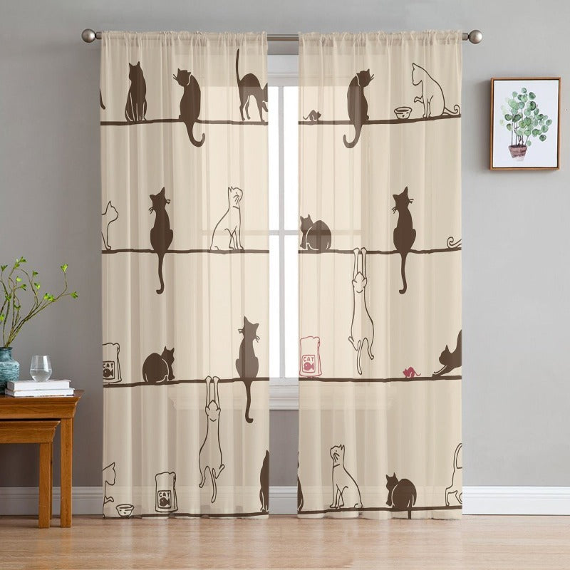 Cat Rope Sheer Curtain