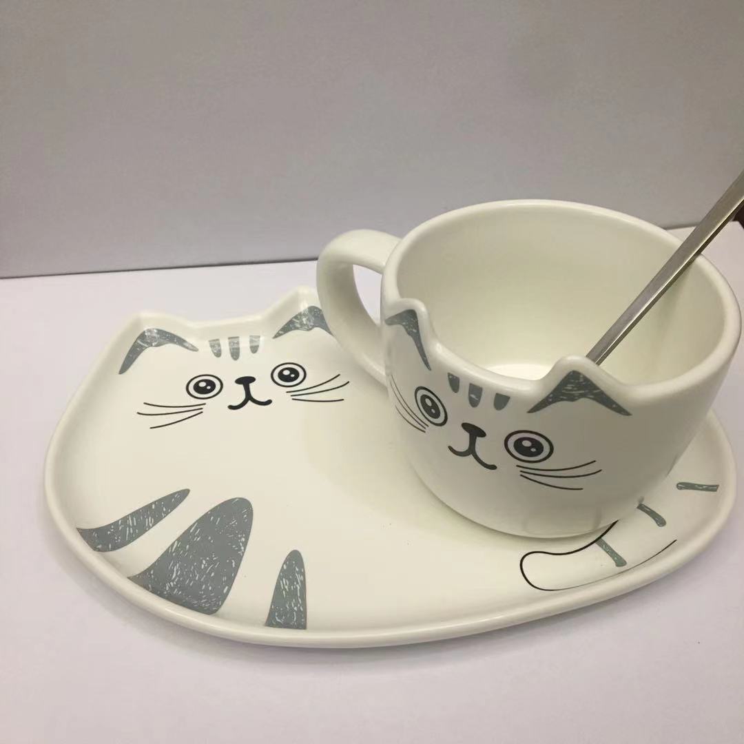 Ceramic Cat Coffee Tea Set