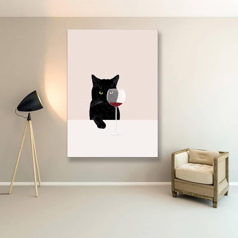 Cat & Wine Poster