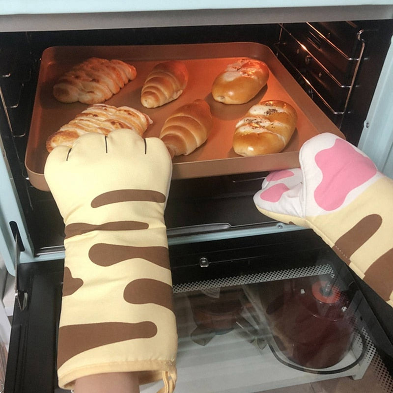 Cute Cat Paw Oven Gloves