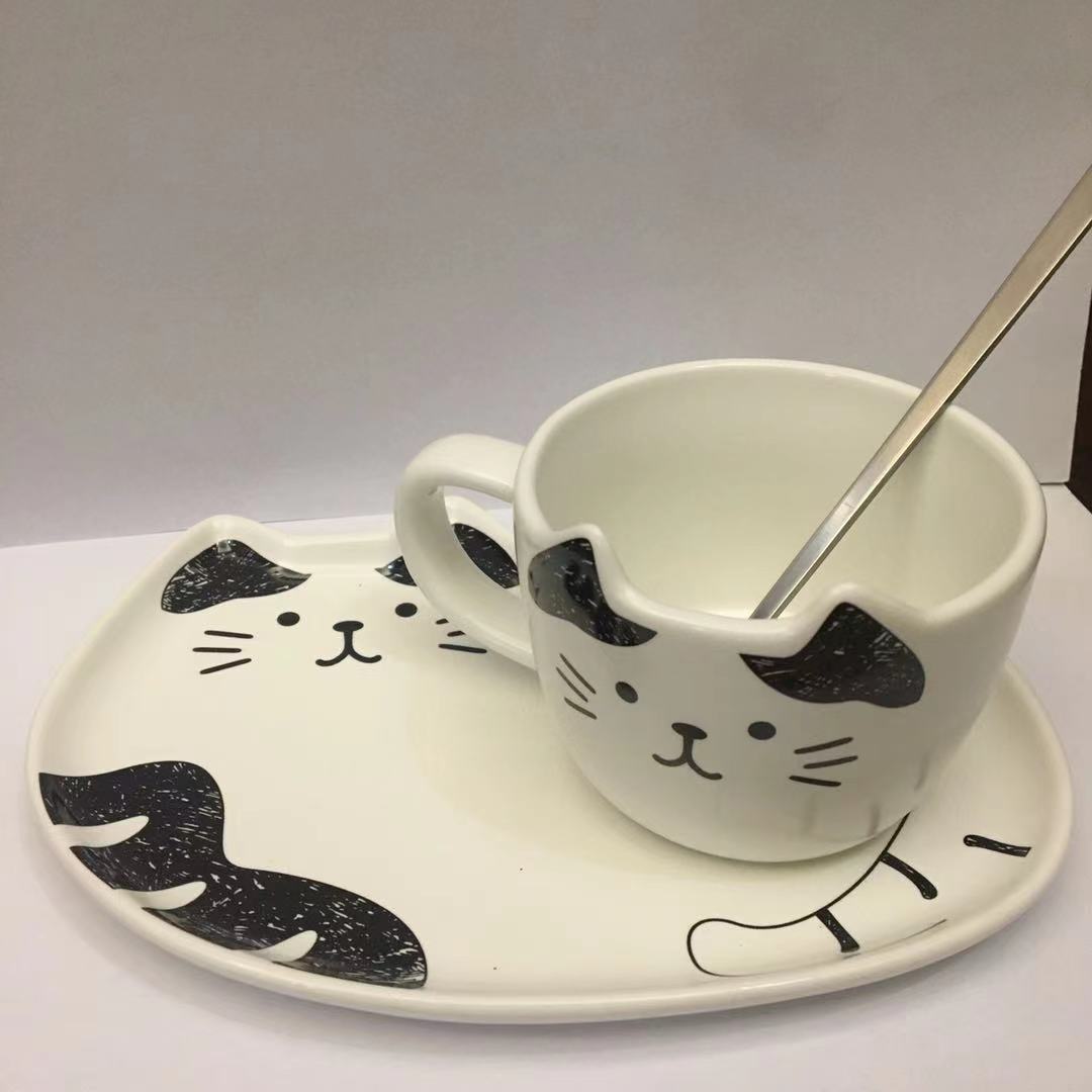 Ceramic Cat Coffee Tea Set