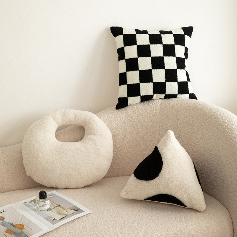 Grunge Checkerboard Pillow