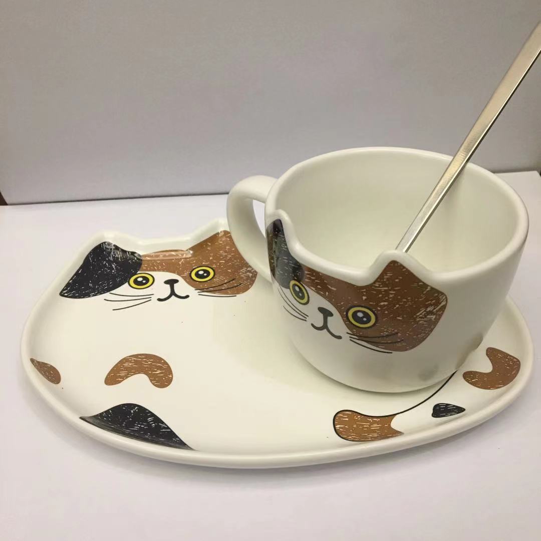 Ceramic Cat Coffee Tea Set