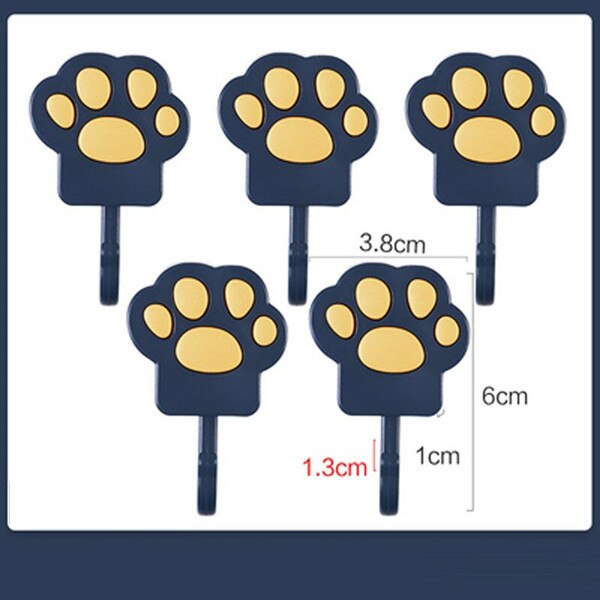 Cartoon Cat Paw Wall Hook Set