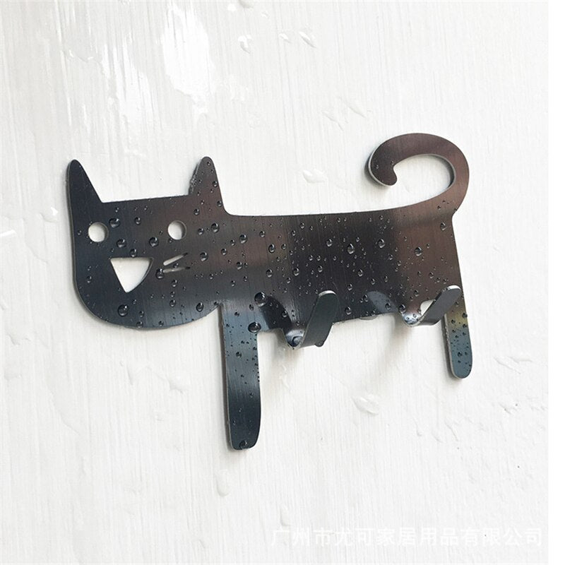 Creative Cat Self-Adhesive Clothe Rack