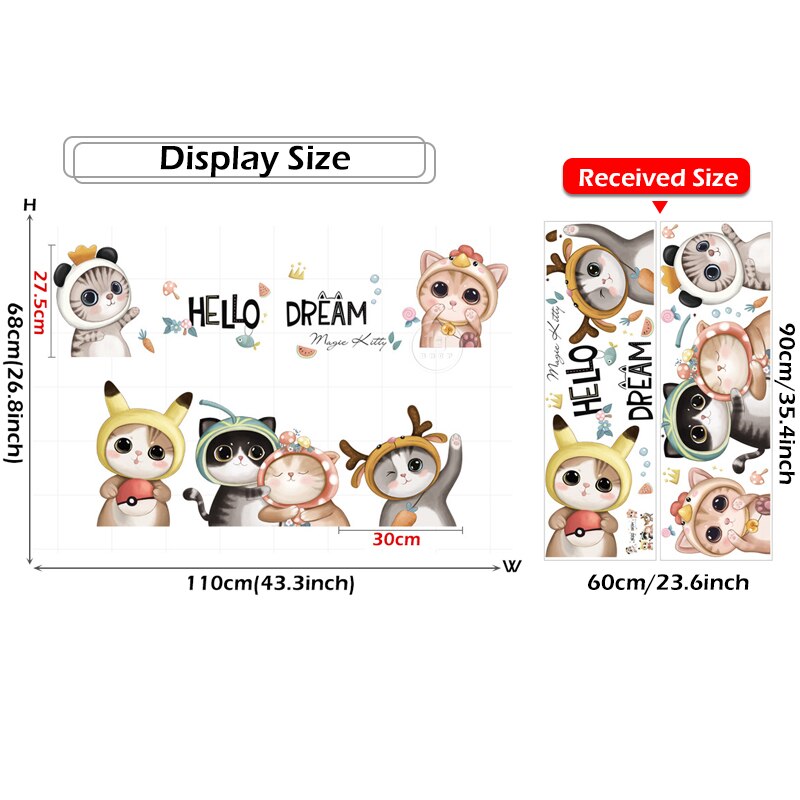 Cute Cats Wall Stickers Decor
