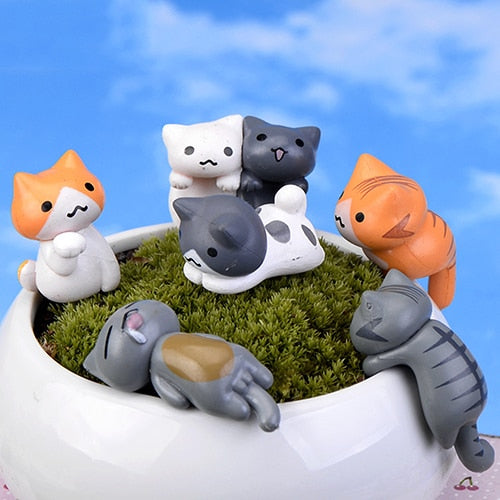 Mini Cat Bonsai Decor