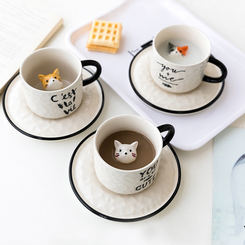 Cute Cat Ceramic Tea Mug
