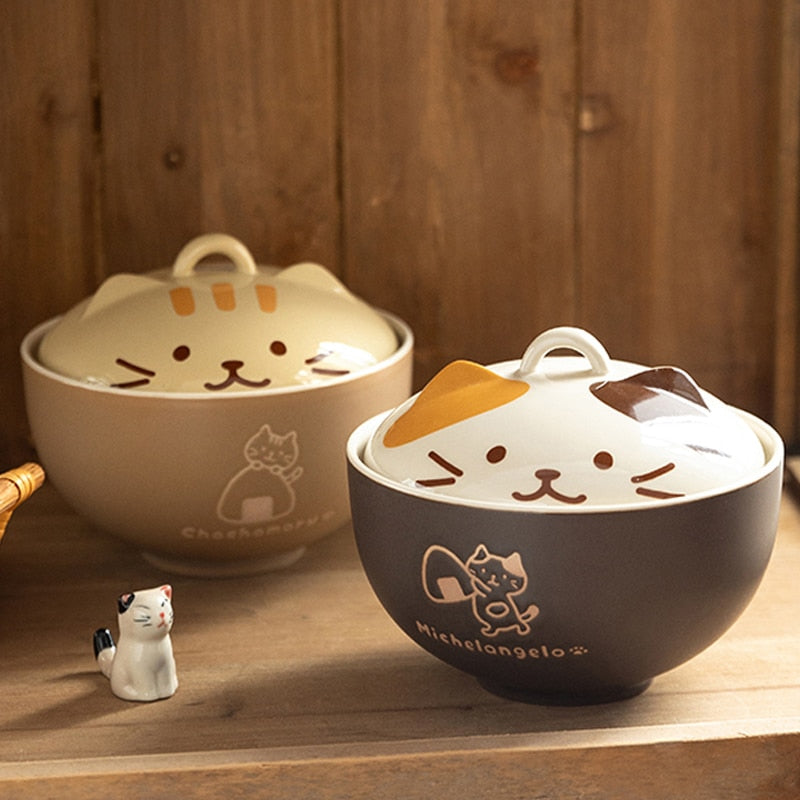Cartoon Cat Ceramic Soup Bowl