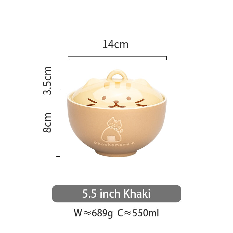 Cartoon Cat Ceramic Soup Bowl