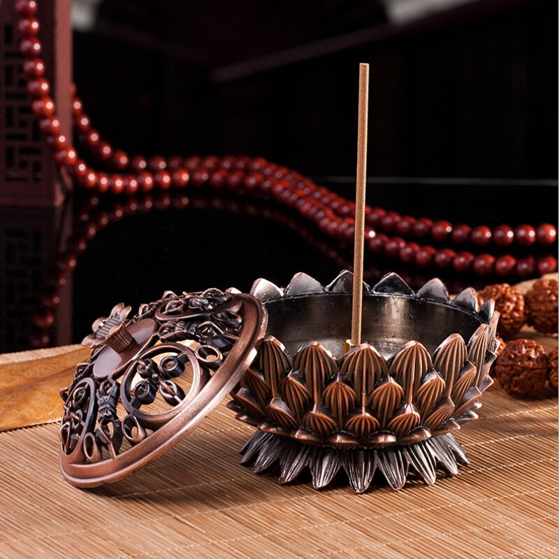 Metal Lotus Incense Burners