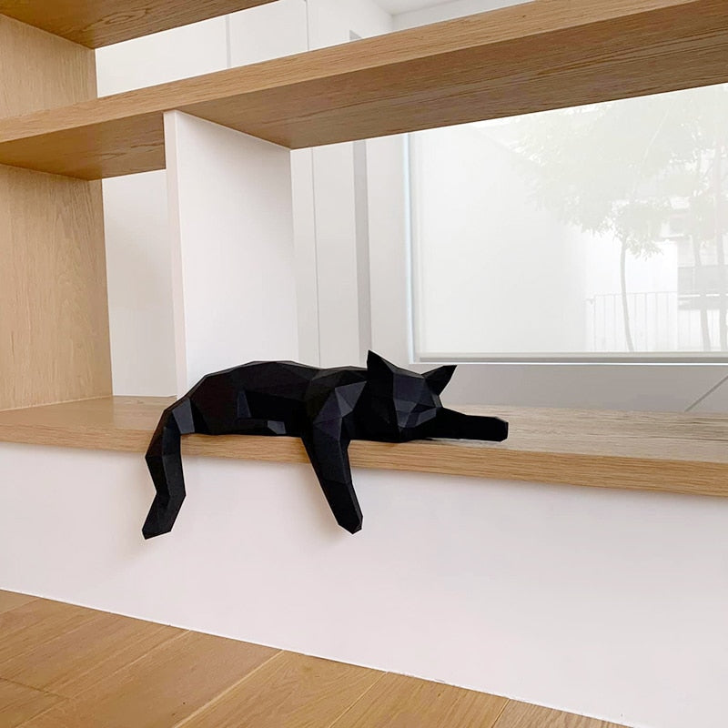 Sleeping Cat Papercraft Wall Decor