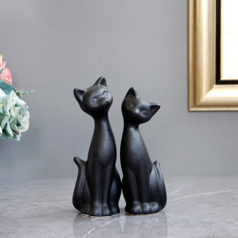 Black Cat Furnishing Statue