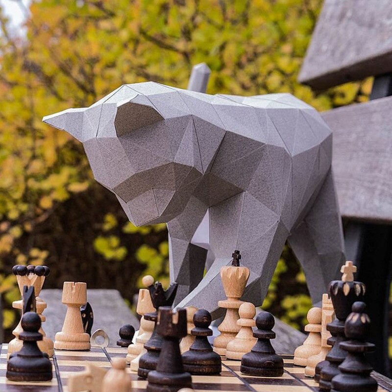 Walking Cat Statue Decor