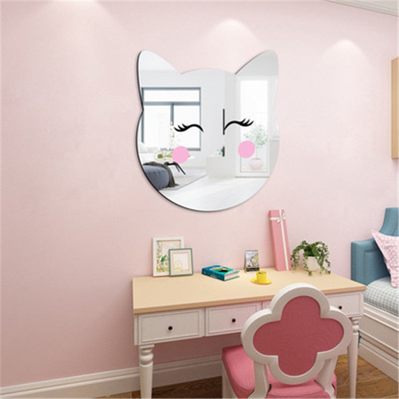 Acrylic Cat Mirror Wall Sticker