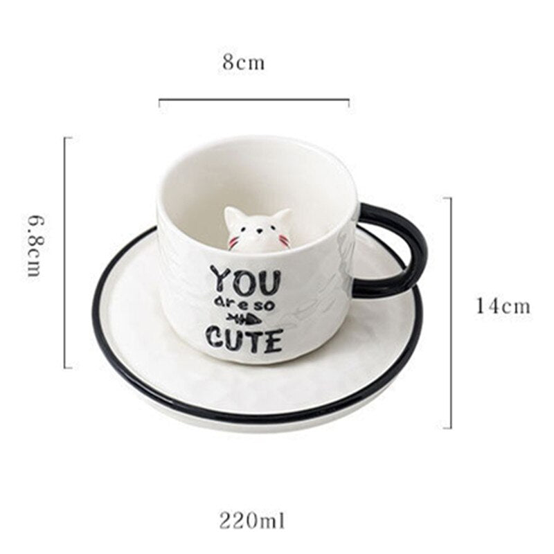Cute Cat Ceramic Tea Mug