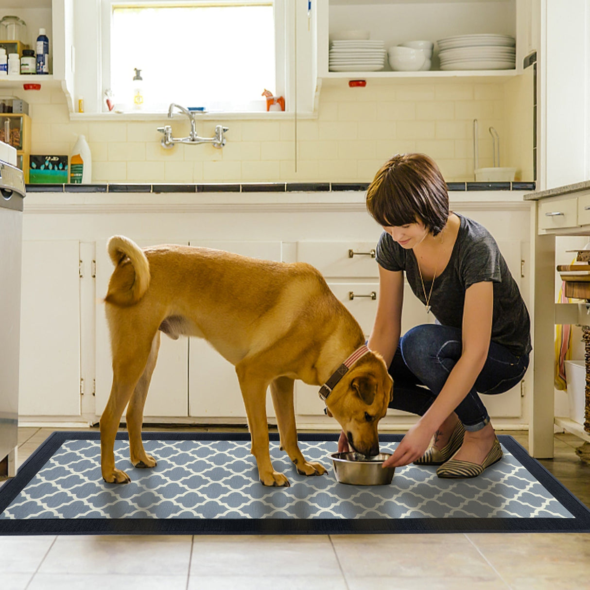 Linen Stripes Kitchen Rugs Set