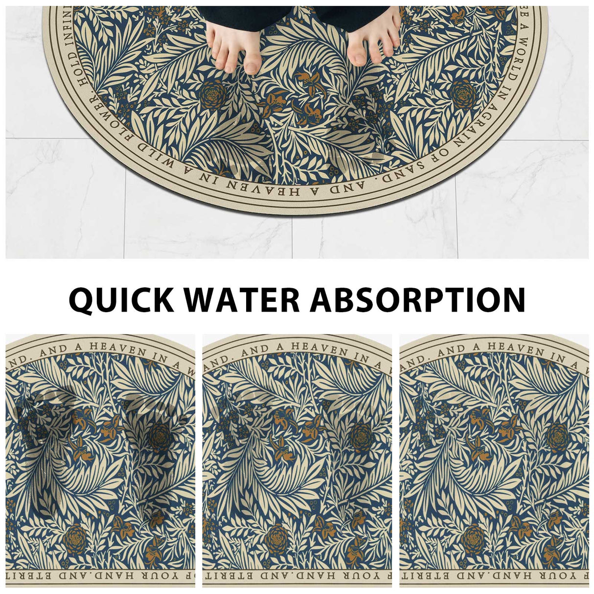 Retro Flower Bath Rugs Set